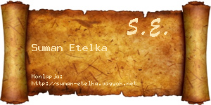 Suman Etelka névjegykártya